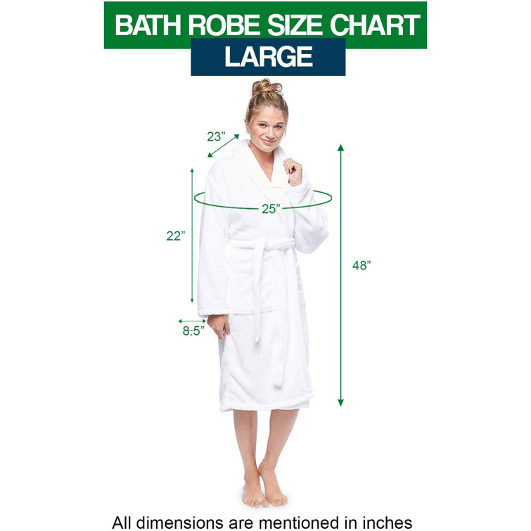 Canadian Linen Aegean Cotton Terry Cloth MidCalf Bathrobe with Pockets Wayfair Canada